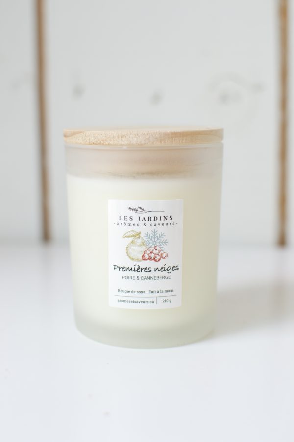 Bougie de Soya Premières Neiges Poire et Canneberge